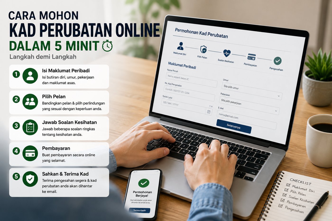 Cara Mohon Kad Perubatan Online Dalam 5 Minit (Langkah demi Langkah)