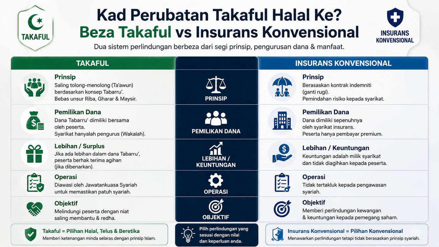 Kad Perubatan Takaful Halal Ke? Beza Takaful vs Insurans Konvensional (ilustrasi)
