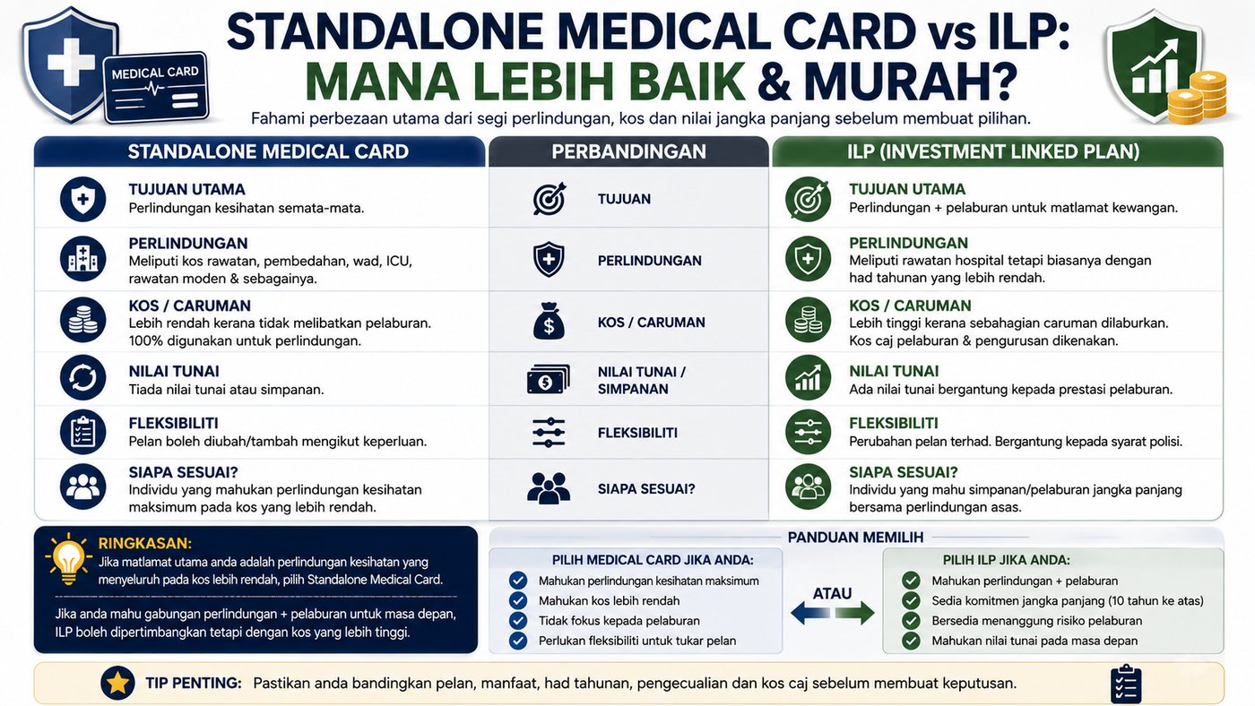 Standalone Medical Card vs ILP: Mana Lebih Baik & Murah?