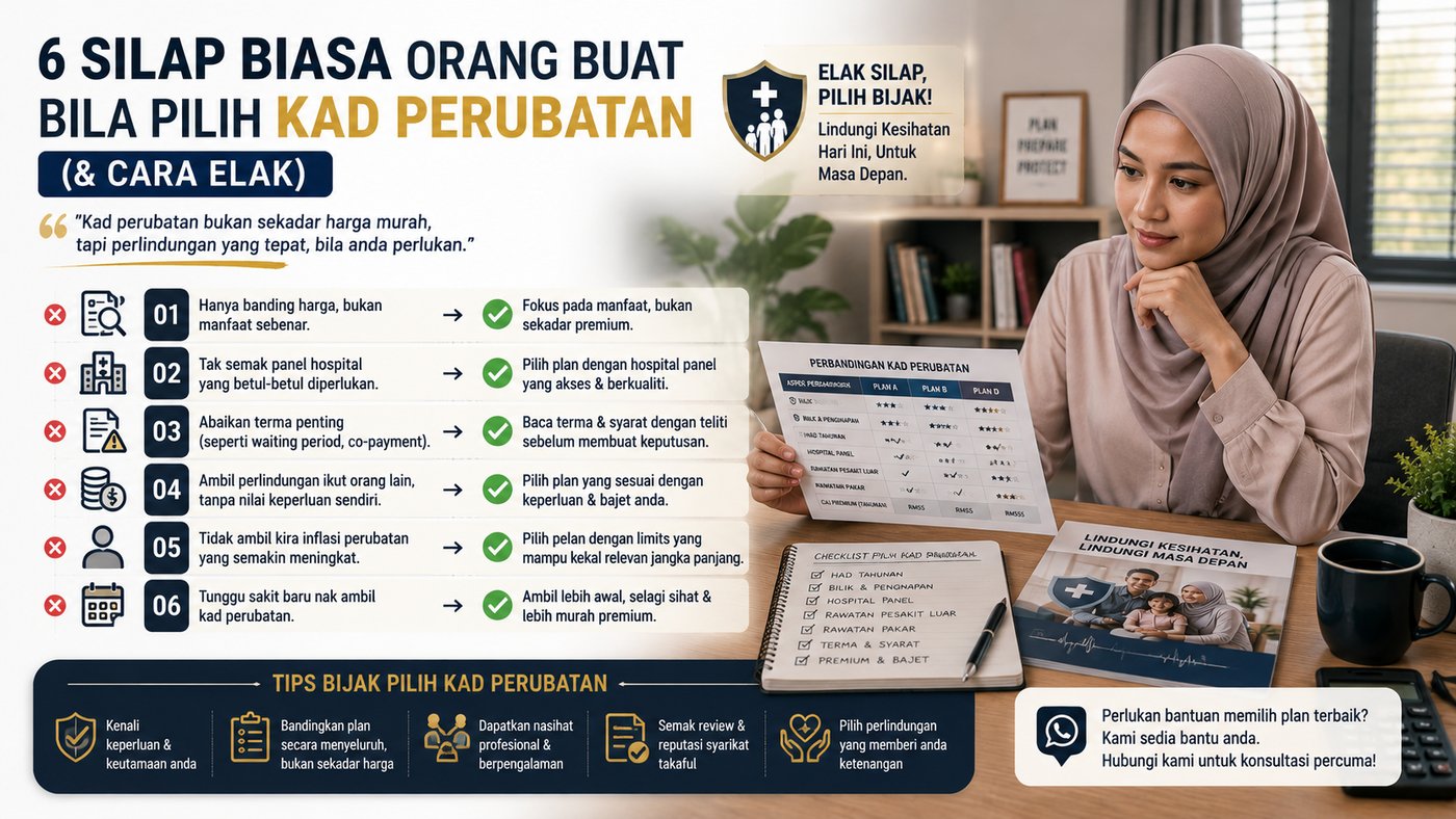 6 Silap Biasa Orang Buat Bila Pilih Kad Perubatan (& Cara Elak)